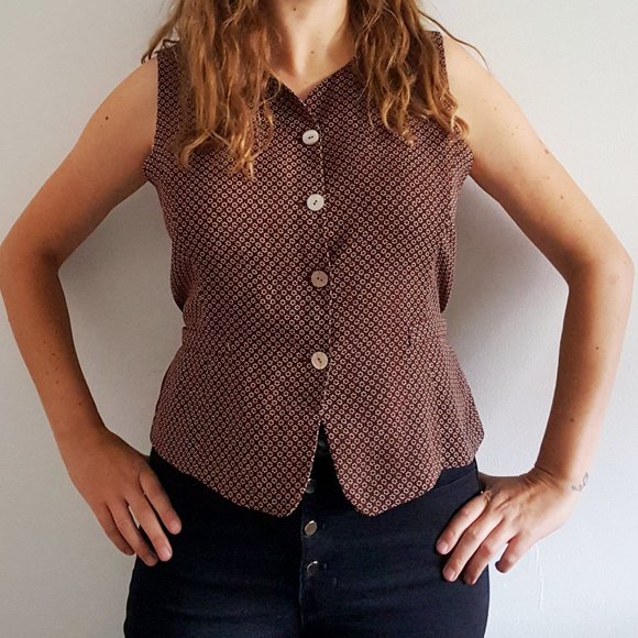 1980’s Floral Vest with Sheer Back